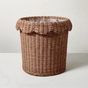 Hearth & Hand Magnolia 12"x12" Scalloped Rattan Woven Planter Basket Plant
